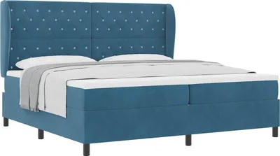 Obrázok produktu pre vidaXL Box spring posteľ s matracom tmavomodrá 200 x 200 cm zamat