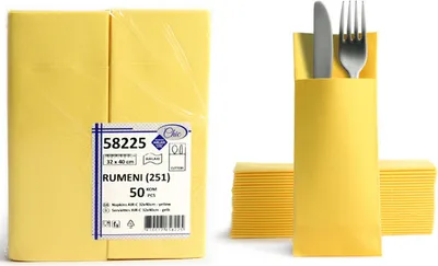 Produktbild von 1250 Airlaid Besteckservietten Bestecktaschen gelb