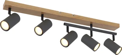 Productafbeelding van Plafondlamp 5-lichts Robby hout