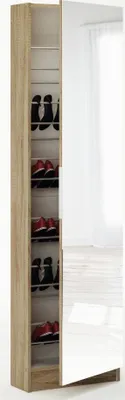 Produktbild von Schuhschrank Furna 16, Farbe: Eiche - Abmessungen: 181 x 50 x 20 cm (H x B x T)