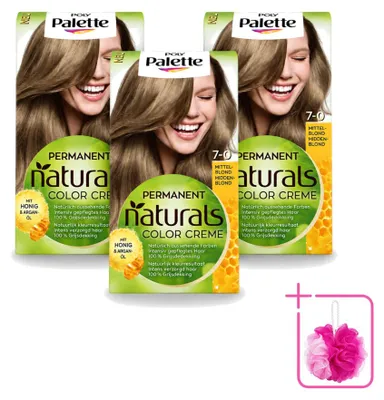 Productafbeelding van 3 x Poly Palette haarkleuring - Mediumblond 7-0 - 115 ml - Voordeelverpakking - 3 stuks