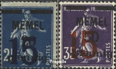 Produktbild von Briefmarken Memelgebiet 1922 Mi 47-48 (kompl.Ausg.) postfrisch Aushilfsausgabe