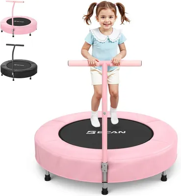 Image de Mini trampoline avec poignée en mousse, diamètre de 91 cm, pour enfants, usage intérieur