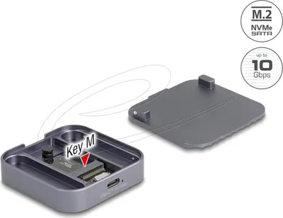 Produktbild von Delock Magnetisches Gehäuse USB Type-C 10 Gbps für 1 x M.2 NVMe oder SATA SSD