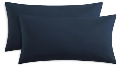 Kissenbezug 40x80 cm, 2er-Set, Mikrofaser, Dunkelblau, mit Reißverschluss