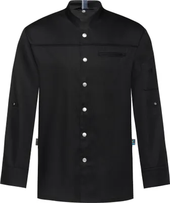 Produktbild von Greiff GASTRO MODA Herren Cuisine Kochhemd "Falstaff Profi" Stehkragen Druckknöpfe Regular Fit Baumwollmix ® Schwarz L