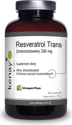 Produktbild von Nahrungsergänzungsmittel Kenay Zmikronizowany Resveratrol 200 Mg (300 Kapseln) 3047