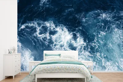 Produktbild von MuchoWow® Fototapete für Wohnzimmer oder Schlafzimmer Wandtapete Vinyl Motivtapete Wasser - Golf - Blau - 420x280 cm - Zimmer für Kinder
