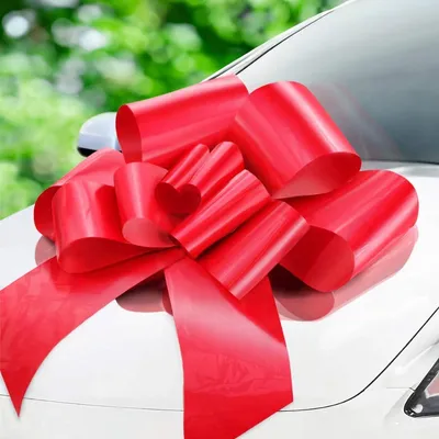 Productafbeelding van Strik auto groot cadeau reuze voor - Rode strik auto groot reuze 18 verjaardag XL rood -˜ 58 cm