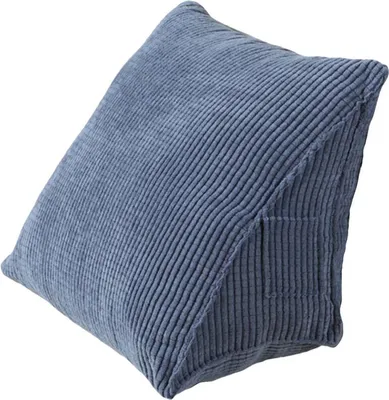 Produktbild von Dreieckiges Kissen, Lesekissen mit Reißverschlusstasche, Keilkissen, kleines Rückenstützkissen, weiches Kissen für Büro, Zuhause, Bett und Sofa, Blau