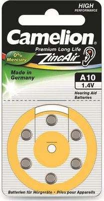 Produktbild von Camelion A10/DA10/ZL10, Zink-Luft-Zellen, 6 Stück(e)