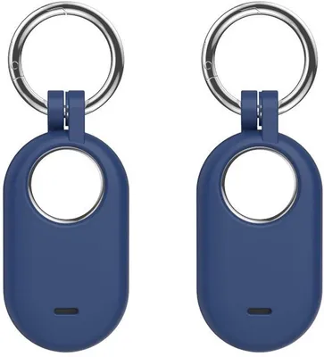Produktbild von Schlüsselanhänger passend für Samsung SmartTag 2 - Silikon - 2 Stück - Blau - CHPN