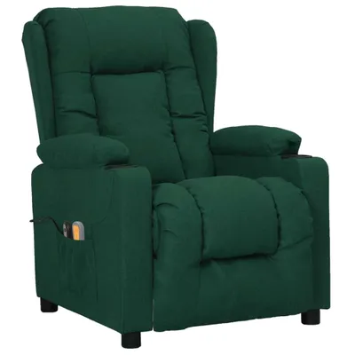 Immagine prodotto di vidaXL Sedia da massaggio elettrica in tessuto verde scuro