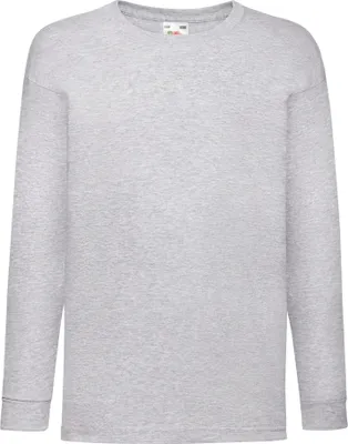 Image de Fruit of the Loom - T-shirt "Valueweight" pour enfants Manches Longues FK2652 (116) (Gris)