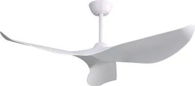 Immagine prodotto di Ventilatore da soffitto per interni Fortuna Lai da 52 pollici con telecomando (6 velocità), 3 pale in ABS, motore CC reversibile in bianco - ideale per il soggiorno