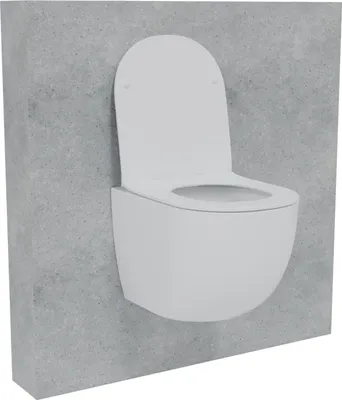 Produktbild von HAGO24 Hänge WC Spülrandlos Tornadospülung Softclose Duroplast WC Sitz Lotuseffekt Keramik Wandhängend Abnehmbar Kurzausführung Weiß Kurz 49cm