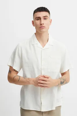 Produktbild von !Solid SDAllan Cuba Herren Kurzarmhemd aus Leinenmix Herrenhemd Hemd Bowlinghemd Cuba-Kragen Umlegekragen Oversize Fit Hochwertige Viskose-Qualität