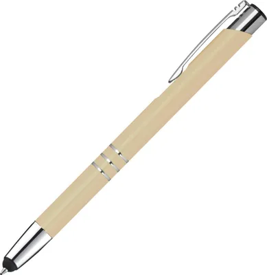 Produktbild von 10 Touchpen Kugelschreiber aus Metall / Farbe: elfenbein