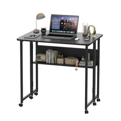 Produktbild von Computertisch Schreibtisch Klapptisch Gaming Tisch Büro und Zuhause Bürotisch aus MDF 80×58x75cm Schwarz