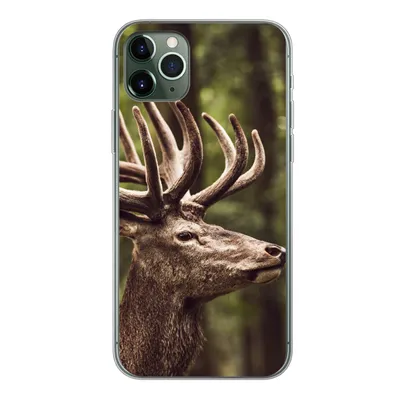 Produktbild von MuchoWow® Handyhülle Schutzhülle Hülle für iPhone 11 Pro Max Hirsch - Natur - Geweih - Wald - Tiere Silikon Softcase Handy Hülle - Schutz