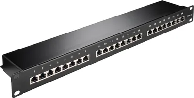Obrázok produktu pre Goobay 93048, RJ-45, Cat6, 22/26, Čierna, Montáž do racku, 1U