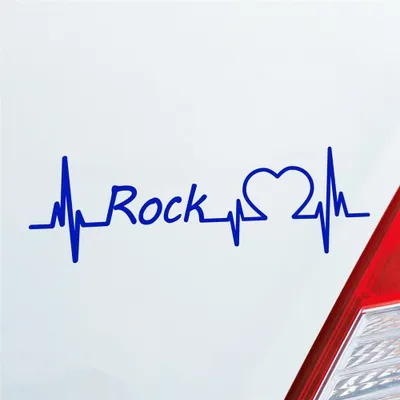 Produktbild von Auto Aufkleber Rock Puls Herzschlag 19x6 cm Dunkelblau Sticker Heckscheibenaufkleber