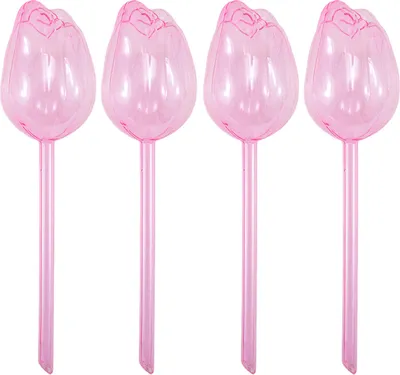 Produktbild von 4 Stück Tulpen-Selbstbewässerungskugeln, Pflanzgefäßeinsatz, automatische Bewässerungsbirnen, wiederverwendbare Pflanzenbewässerungsspieße für verschiedene Topfpflanzen