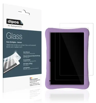Produktbild von 2x Schutzfolie für plimpton PlimPad Kids20 10 Zoll - Anti-Shock 9H Folie dipos Glass Kunststoffglas