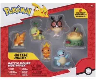 Produktbild von Pokémon Battle Figure Multipack Pawmi Squirtle Torchic Turtwig Hoothoot & Appltun