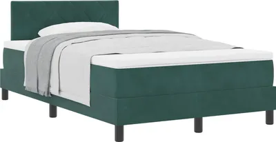 Immagine prodotto di Letto a molle con materasso Verde Scuro 120 x 200 cm Velluto