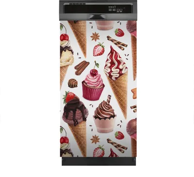 Produktbild von Magnete Dekorative 45x80 cm Küche Magnetmatte Spülmaschine - Eiscreme Kirsche Erdbeere