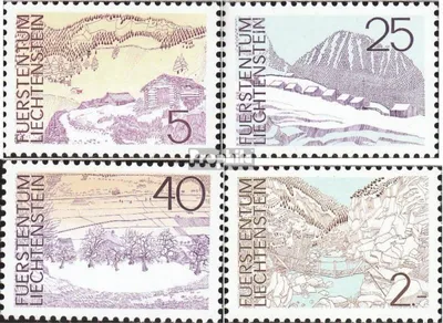 Produktbild von Briefmarken Liechtenstein 1973 Mi 596-599 (kompl.Ausg.) gestempelt Landschaften