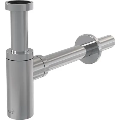 Produktbild von AlcaDrain Design Siphon 1 1/4" rund, Ganzmetall Messing verchromt