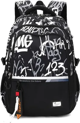 Produktbild von Schulrucksack 16 Zoll, wasserdicht, schwarz, für Schule