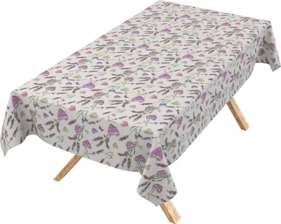 Produktbild von Tischdecke 3.0 Ruhig Lavanda Herz Lila 240x140cm Schnittkante Wachstuch abwaschbar