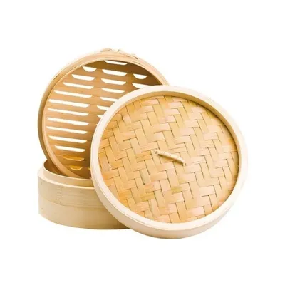 Produktbild von Bambusdämpfer 3-teiliges Set 25.5cm STABILE AUSFÜHRUNG Bamboo Steamer