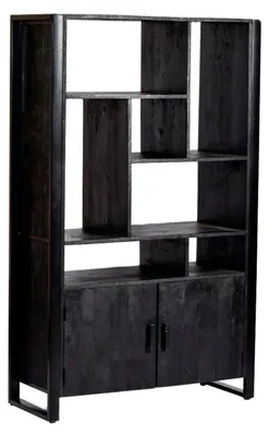 Produktbild von Highboard Norris aus Mangoholz 180cm - Schwarz