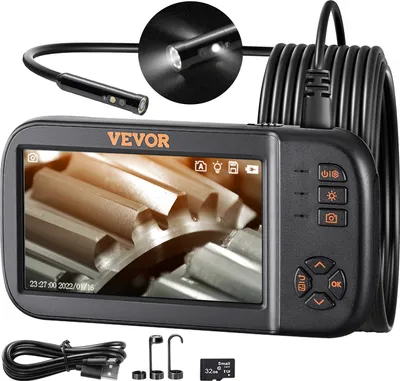 Produktbild von VEVOR Endoskopkamera mit Licht Dreifach Linsen Industrie Endoskop 4,5" IPS Bildschirm Inspektionskamera 1920x1080 Wasserdichtes Rohrkamera Inspektion von Automotoren Abwasserkanälen HVAC-Kanälen