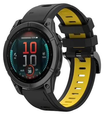 Obrázek produktu pro Pro Garmin Fenix E 47mm Dvoubarevný sportovní silikonový řemínek 22mm Black / Yellow