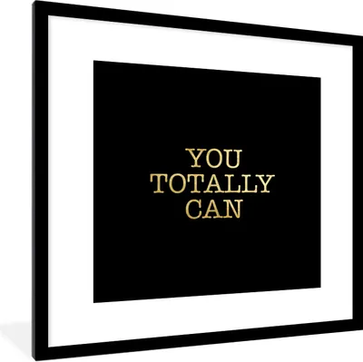 Produktbild von MuchoWow® Gerahmtes Poster Selbstvertrauen - Gold - Schwarz 40x40 cm - Poster mit Schwarzem Bilderrahmen Wandposter Rahmen Foto Bilder - Poster - Plakat im Rahmen