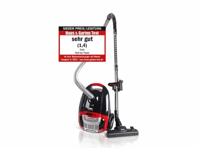 Produktbild von Fakir Red Vac Power Staubsauger mit Beutel 700W, Bodenstaubsauger, HEPA H13 Filter, sehr leisem Hocheffizienzmotor 69dB(A), 3l Staubbeutel, 9m Radius