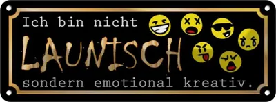 Produktbild von vianmo Blechschild 10x27 cm Ich bin nicht launisch Dekoration Spruch Zitat