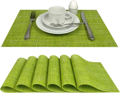 Produktbild von Tischsets Platzsets , abwaschbar, im 6er-Set, grün, Tisch Unterlage ist abwischbar