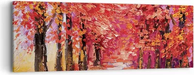 Produktbild von Bild auf Leinwand - Leinwandbild - Einteilig - Herbst Park Allee - 90x30cm - Wand Bild - Wanddeko - Wandbilder - Leinwanddruck - Bilder - Wanddekoration - Leinwand bilder - Wandbild - AB90x30-4292