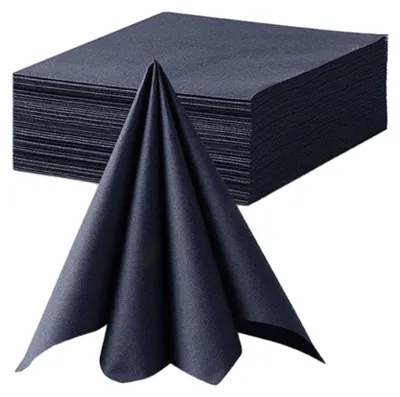 Obrázok produktu pre Hrubé koktailové obrúsky, 50 kusov, 55 g/m2, plátno podobné jednorazovým obrúskom pre nápojové bary, 40 cm, absorpčné veľké štvorcové obrúsky (tmavomodré)