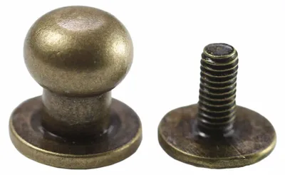 10 Beiltaschenknopf nickel altmessing 7x4x10mm