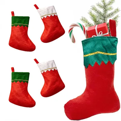 4 Weihnachtsstrümpfe, Dekoration für Weihnachtsfeiern, 36x23x16 cm