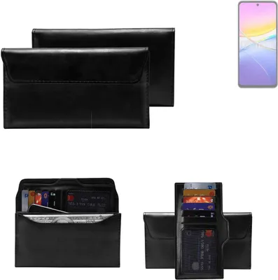 Produktbild von K-S-Trade Handy Hülle kompatibel mit Vivo Y37 5G Schutz Hülle Tasche Schutz Case Handytasche Kunstleder schwarz, 1x
