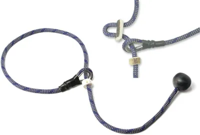 Produktbild von Mystique® Field trial Kurzführer 6mm mit Zugbegrenzung blau/beige 65cm