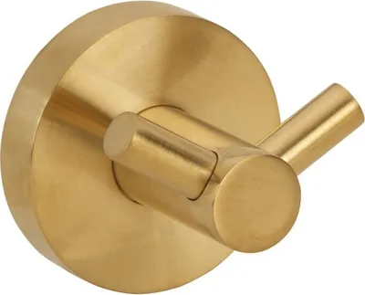 Produktbild von BABLO Doppelkleiderhaken Messing Gold matt 50x55x55 mm für Bad & Küche >> zum Bohren oder Kleben